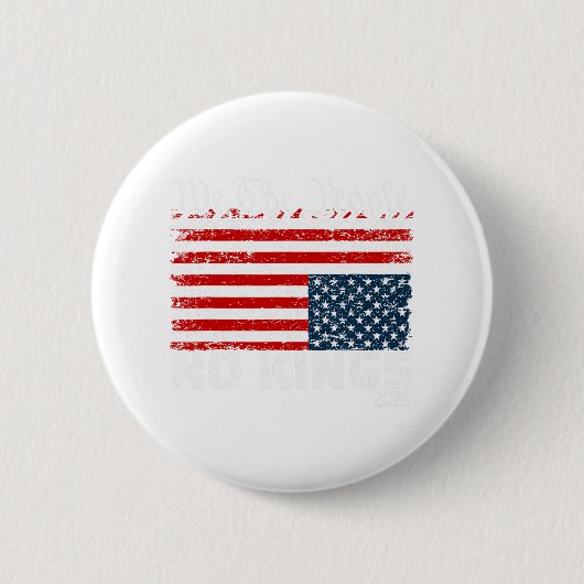 No Kings In America Dismiss Flag Upside We T 缶バッジ (正面)