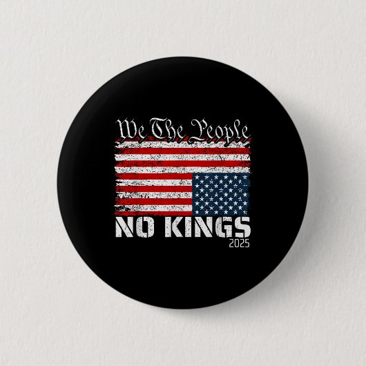 No Kings In America Dismiss Flag Upside We T 缶バッジ (正面)