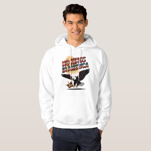 No Kings in America Eagle & Crown Art パーカ (正面フル)