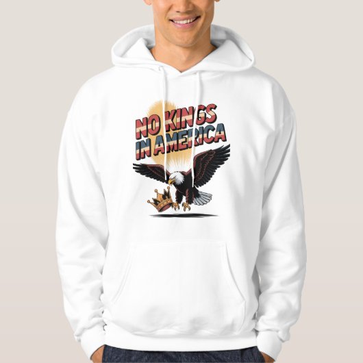 No Kings in America Eagle & Crown Art パーカ (正面)
