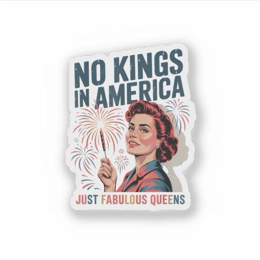 No Kings In America Fabulous Queens Pride 2025 Des シール (正面)