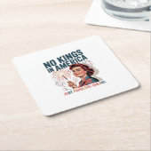 No Kings In America Fabulous Queens Pride 2025 Des スクエアペーパーコースター (アングル)