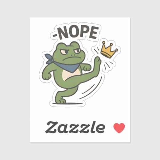 No Kings in America Frog No Kings Democracy シール (シート)