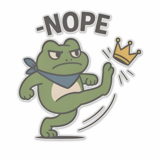 No Kings in America Frog No Kings Democracy シール (正面)