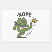 No Kings in America Frog No Kings Democracy ラッピングペーパーシート (正面3)