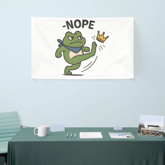 No Kings in America Frog No Kings Democracy 横断幕 (トレードショー)