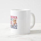 No Kings In America Funny America Has No King Poli ジャンボコーヒーマグカップ (正面右)