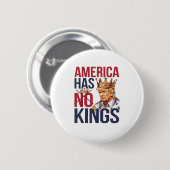 No Kings In America Funny America Has No King Poli 缶バッジ (正面&裏面)