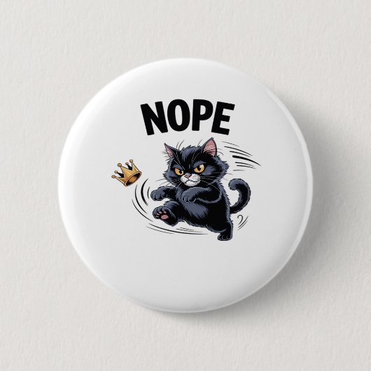 No Kings In America Funny Kicking Crown Classic Vi 缶バッジ (正面)