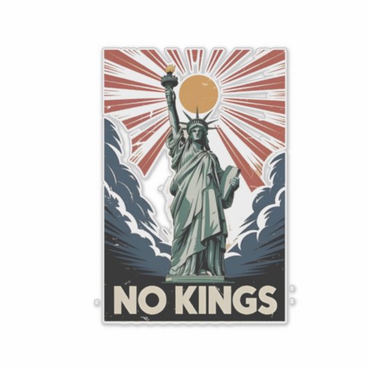No Kings In America Liberity Status USA Democrats シール (正面)