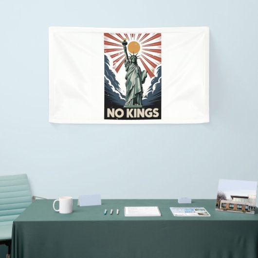 No Kings In America Liberity Status USA Democrats  横断幕 (トレードショー)