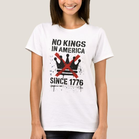 No Kings in America、No Kingsデー抗議 Tシャツ (正面)