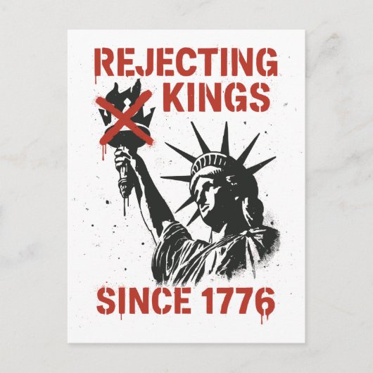 No Kings in America, No Kings Day Protest シーズンポストカード (正面)