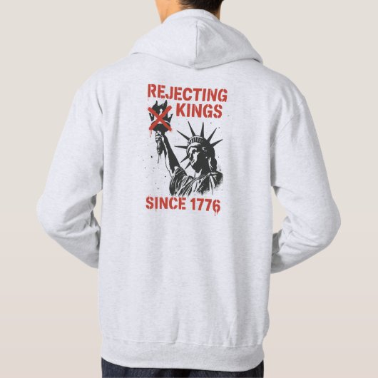 No Kings in America, No Kings Day Protest パーカ (裏面)
