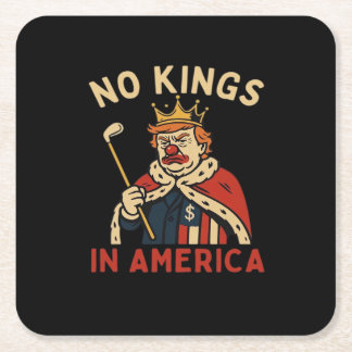 No Kings In America No Kings Day Vintage Classic S スクエアペーパーコースター