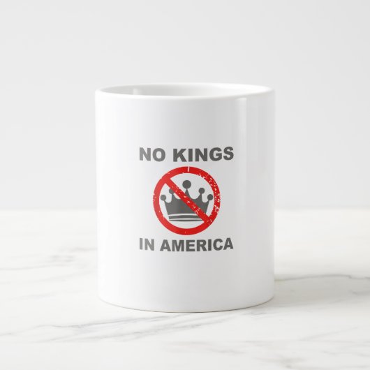 No Kings In America Patriotic Casual ジャンボコーヒーマグカップ (正面)