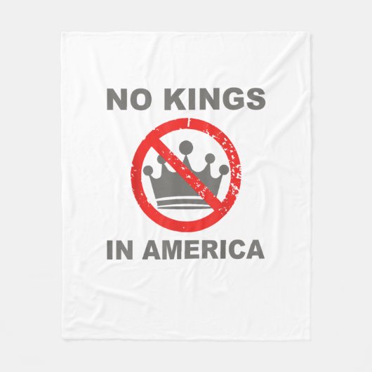 No Kings In America Patriotic Casual フリースブランケット (正面)