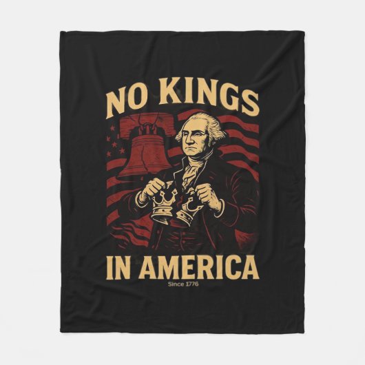 No Kings In America Since 1776 Anti-Donald Trumpp フリースブランケット (正面)