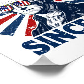 No Kings In America Since 1776 Distressed Flag Usa ポスター (角)