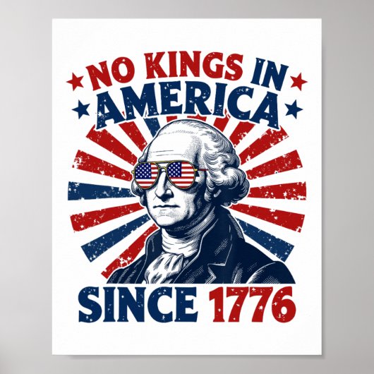 No Kings In America Since 1776 Distressed Flag Usa ポスター (正面)