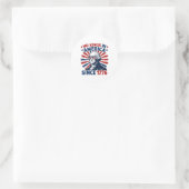 No Kings In America Since 1776 Distressed Flag Usa ラウンドシール (バッグ)