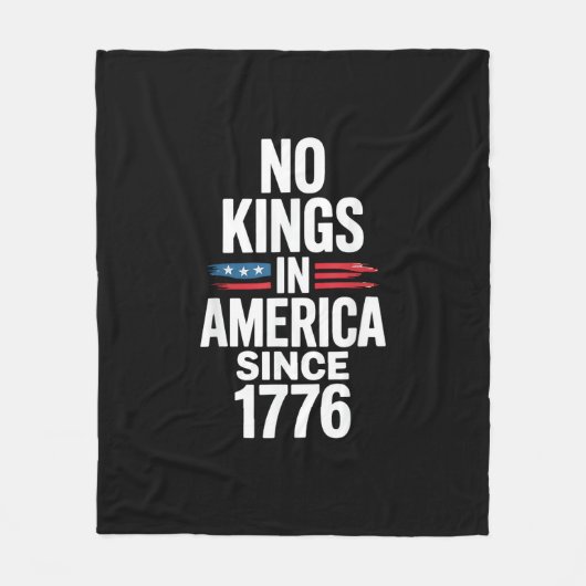 No Kings In America Since 1776 Minimal Clean フリースブランケット (正面)