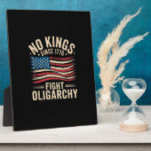 No Kings In America Since 1776  Oligarchy Patrioti フォトプラーク (側面)