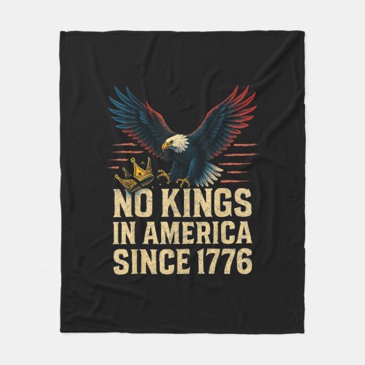 No Kings In America Since 1776 Patriotic フリースブランケット (正面)