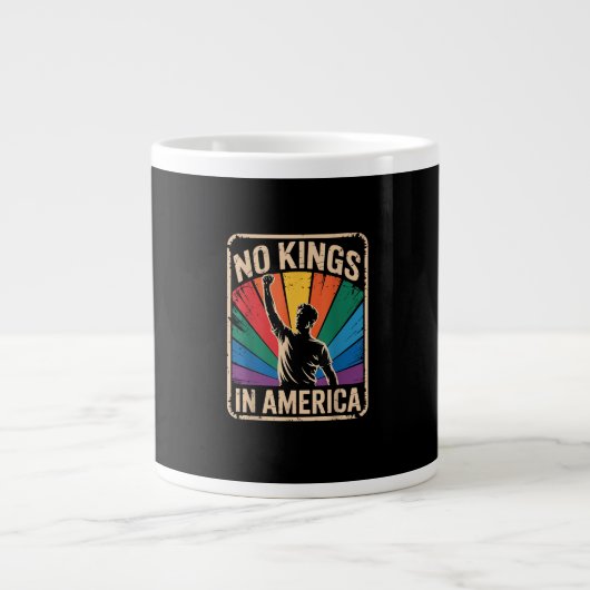 No Kings In America Since 1776 Patriotic Style ジャンボコーヒーマグカップ (正面)