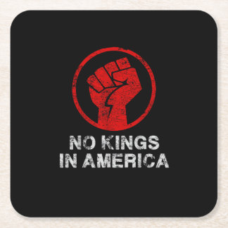 No Kings In America Since 1776 Resist 8647 US Flag スクエアペーパーコースター