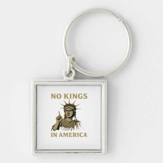 No Kings In America Statue Of No Kings Day Protes キーホルダー (正面)