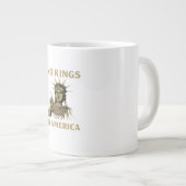 No Kings In America Statue Of  No Kings Day Protes ジャンボコーヒーマグカップ (正面右)