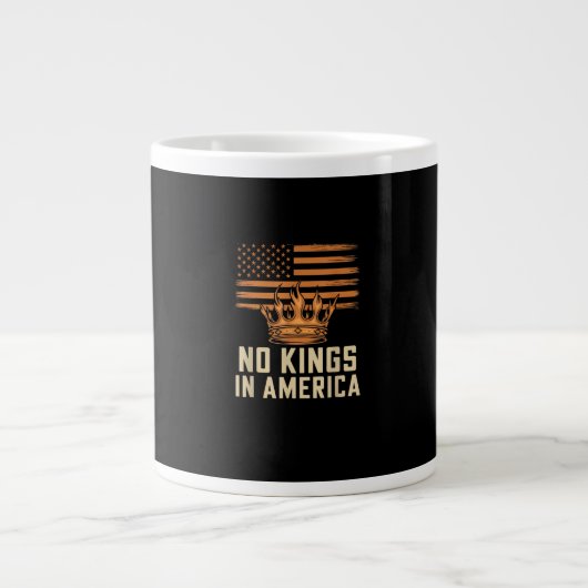 No Kings In America United States Independence Cre ジャンボコーヒーマグカップ (正面)