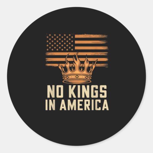 No Kings In America United States Independence Cre ラウンドシール (正面)