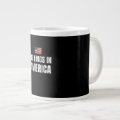 No Kings In America United States Independence Fre ジャンボコーヒーマグカップ (正面右)