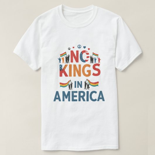No Kings in America - Unity & Freedom T Tシャツ (デザイン正面)