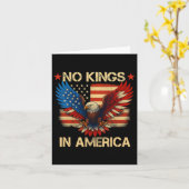 No Kings In America Usa Flag Democracy Eagle Patri カード (黄色い花)