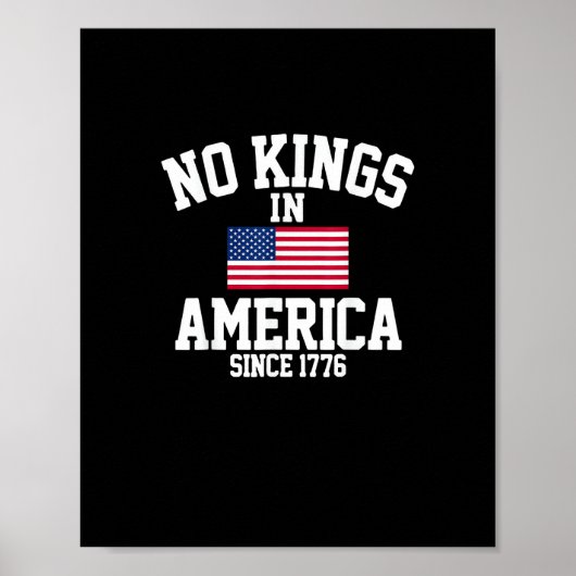 No Kings In America USA Flag Retro Cool Style ポスター (正面)