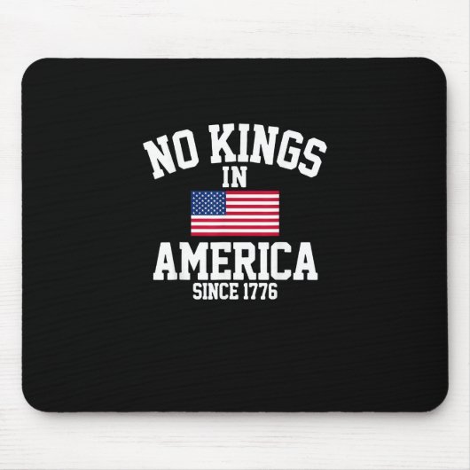 No Kings In America USA Flag Retro Cool Style マウスパッド (正面)