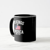 No Kings In America USA Flag Retro Cool Style マグカップ (正面左)