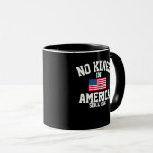 No Kings In America USA Flag Retro Cool Style マグカップ (正面右)