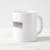 No Kings In America USA Patriotic Style ジャンボコーヒーマグカップ (正面右)