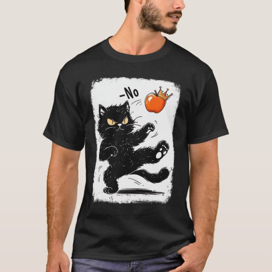 No Kings In America We the People Black CatミームS Tシャツ (正面)