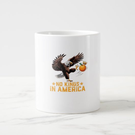 No Kings In America We The People Political Retro ジャンボコーヒーマグカップ (正面)