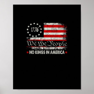 No Kings In America We The People Retro Cool ポスター