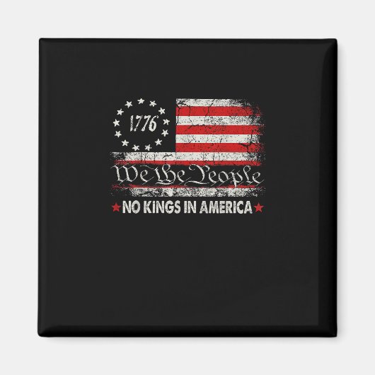 No Kings In America We The People Retro Cool マグネット (正面)