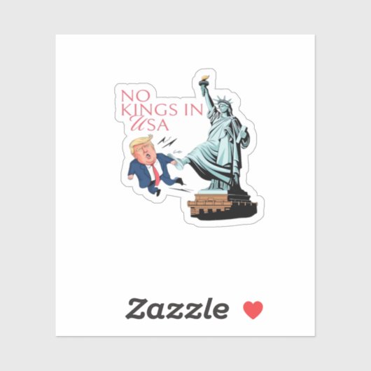No Kings In USA Statue Of Kicking Out Fump Classic シール (シート)