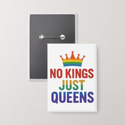 No Kings Just Queens Button 缶バッジ (正面/裏面)