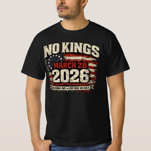 No Kings March 28 2026 Protest Tシャツ (正面)
