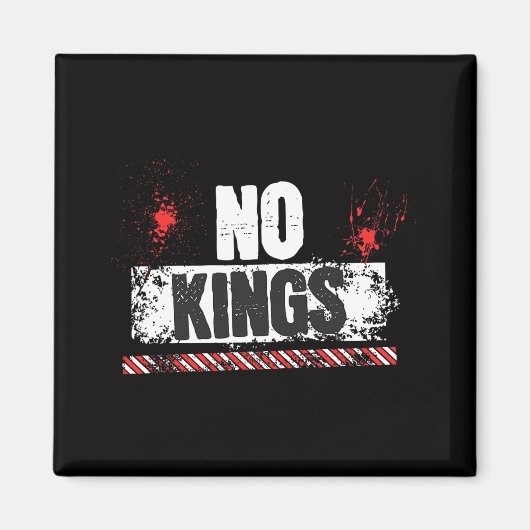 No Kings No Authoritaries Trump March Walk Stand マグネット (正面)